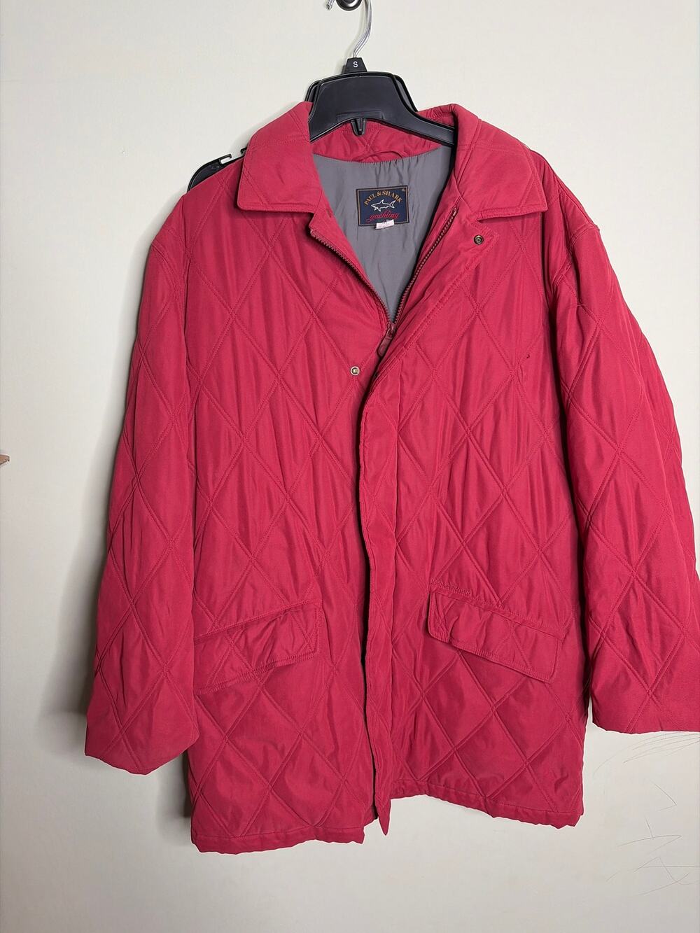 Vintage Paul & Shark Yachting Men's Red Quilted Coat XL